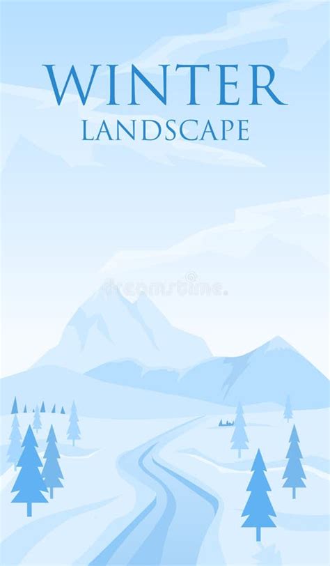 Abstract winter landscape stock vector. Illustration of decoration ...