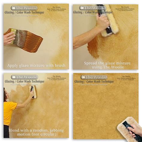 Color Wash (Colour Wash) Paint Technique- How To Steps For Faux Painting by The Woolie | Faux ...