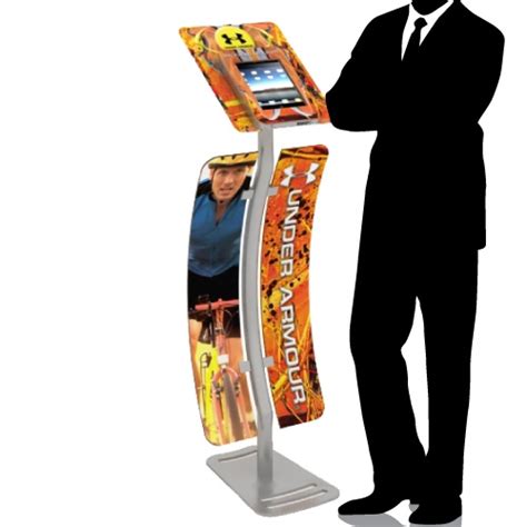 iPad Kiosk Stand Locking Clamshell w/ Graphics for Trade Shows