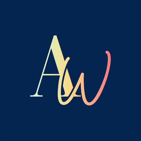 Premium Vector | Aw initial logo design with elegant handwriting style aw signature logo or ...