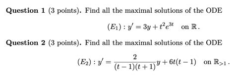 Solved Solving ordinary differential equations | Chegg.com