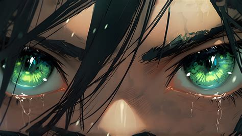 Free AoT Eren Yeager Crying Green Eyes Desktop Wallpaper 4K