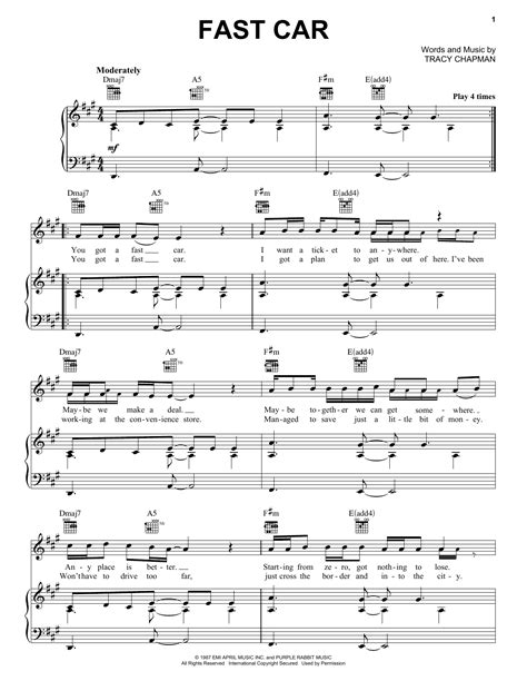 Fast Car | Sheet Music Direct