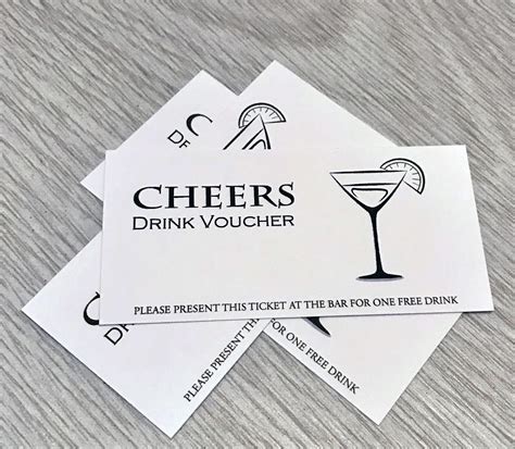 Drink Tickets for Wedding Party Events White Craft Coupon Qty 50 Bar ...