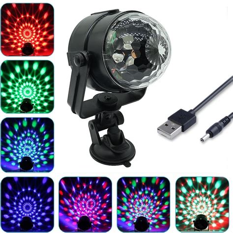 Auto Roating Disco Ball Stage Light Crystal Magic Laser Projector DMX DC5V 3W USB Powered Car ...