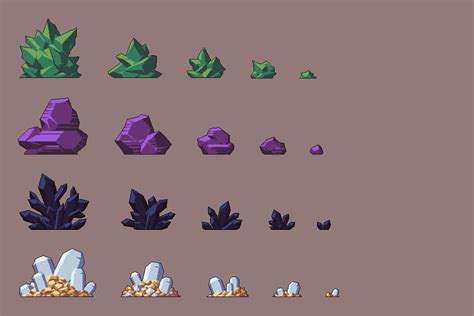 Free Crystals Pixel Art Asset Pack Download - CraftPix.net