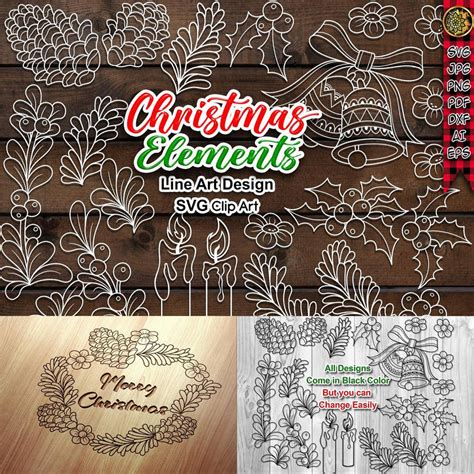 Christmas SVG LineArt Design Clipart by khamishrind on DeviantArt