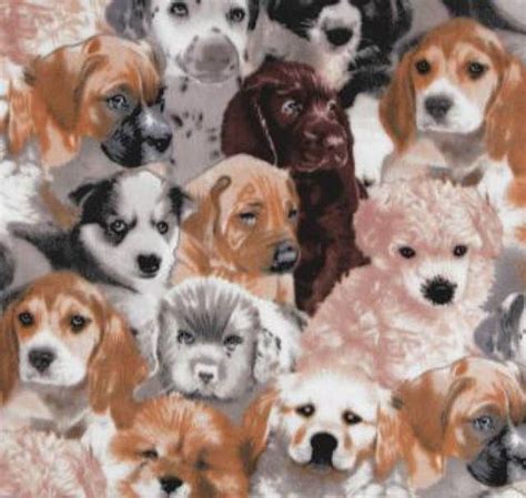 Puppies Fleece Fabric - Fleece Fabric Print by The Yard in 2020 | Fabric patterns diy, Fleece ...