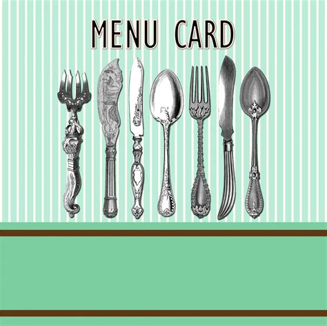 Vintage Cutlery Menu Card Free Stock Photo - Public Domain Pictures