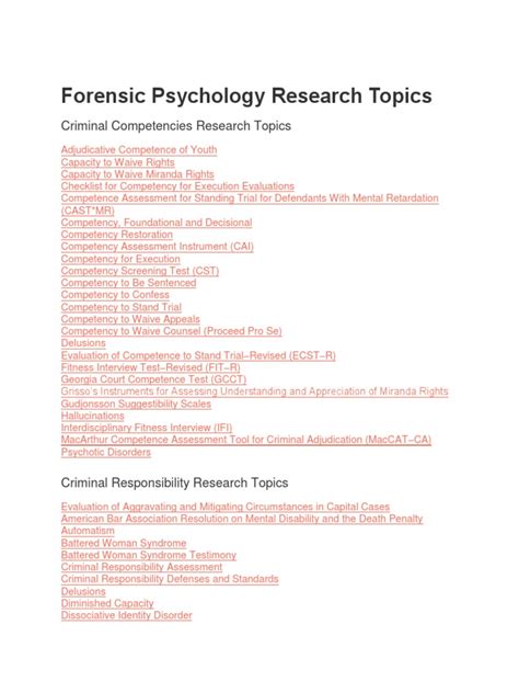 Forensic Psychology Research Topics - IResearchNet | Psychopathy | Insanity Defense