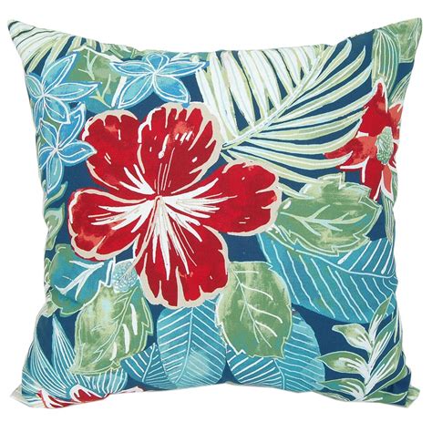 Nassau Floral Outdoor Pillow, 17" x 17" | At Home | Outdoor pillows, Patio pillows outdoor ...