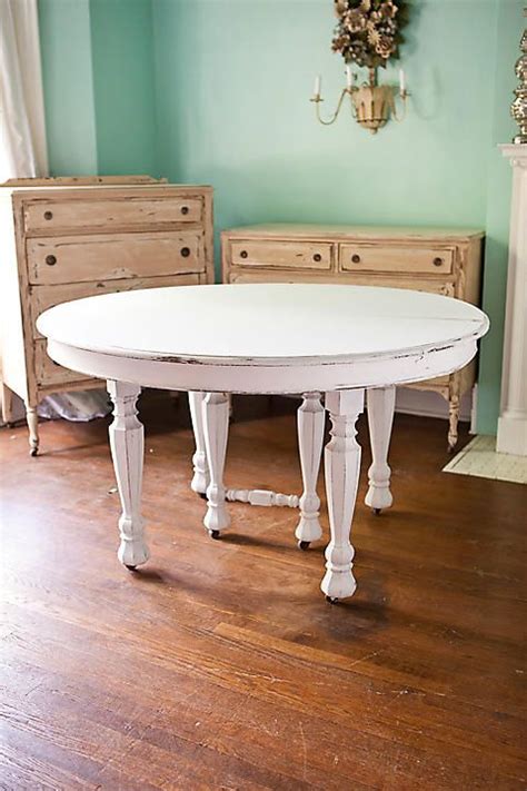 antique dining table shabby chic white distressed @flea_pop | Antique dining tables, White ...