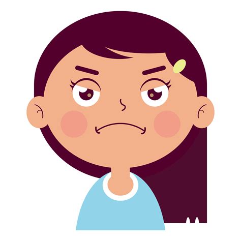 girl angry face cartoon cute 14604129 PNG