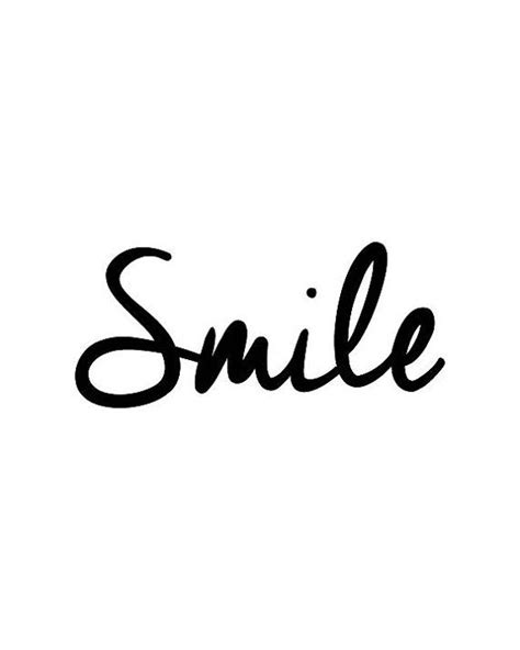 Smile Typography Poster, Black and White Art, Handwriting Print ...