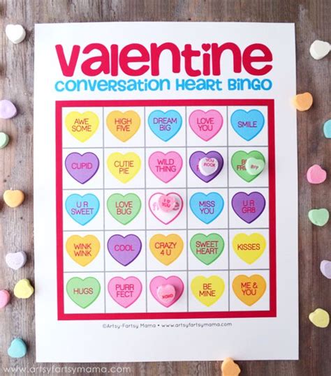 Free Printable Valentine Conversation Heart Bingo | Valentine bingo ...