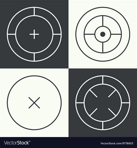 Different types of crosshair Royalty Free Vector Image