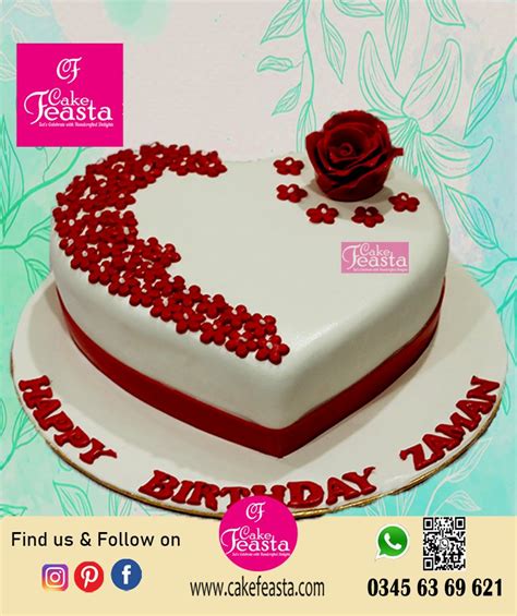 Heart Shape Birthday Cake - Online Cake Order in Lahore