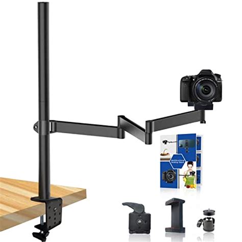 Heavy Desktop Overhead Camera Mount Rig Stand, Top Down DSLR Photography Holder with Flexible ...