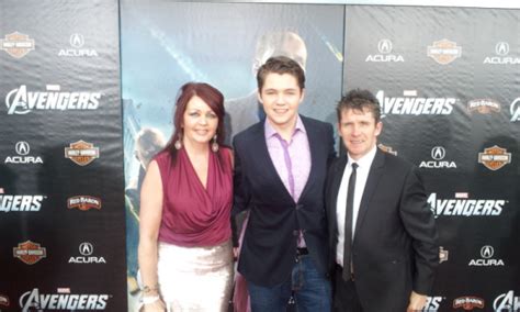 damianmcginty and his parents Joanne and Damian Sr on the @avengers red ...