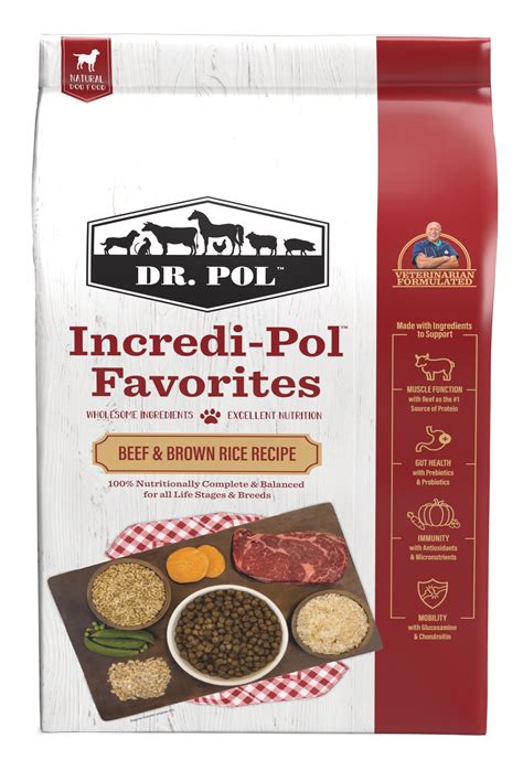 Dr. Pol Incredi-Pol Favorites Beef and Brown Rice Recipe Dog Food - 24lb - Walmart.com