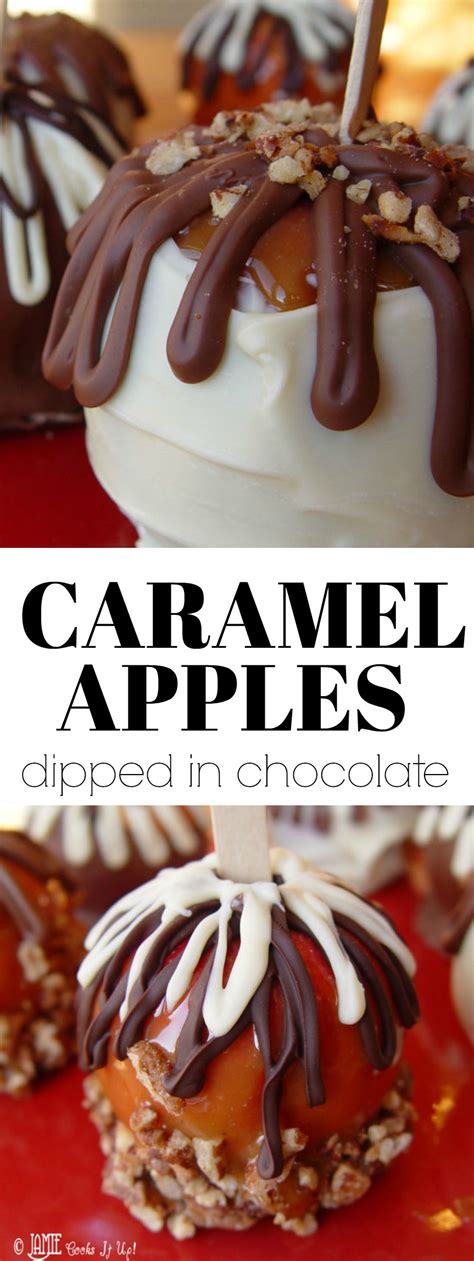 Caramel Apples dipped in Chocolate - Jamie Cooks It Up