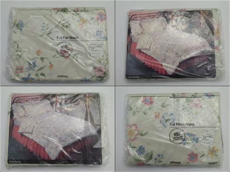 Vintage JC Penney floral Early Spring full flat and fitted sheets -New in package