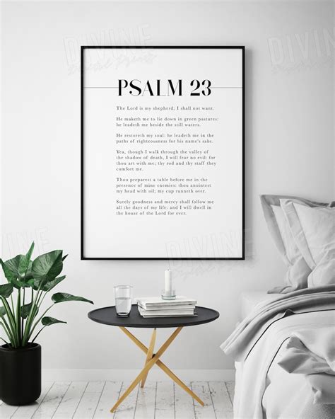 Psalm 23 KJV Bible Verse Wall Art Scripture Artwork | Etsy