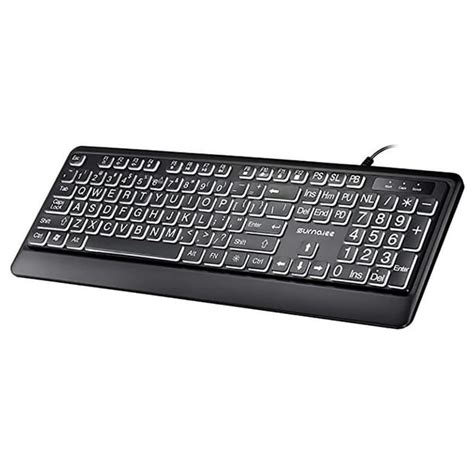 Large Print Computer Keyboard USB Wired Keyboard with Big Letters for Seniors and Low Vision ...