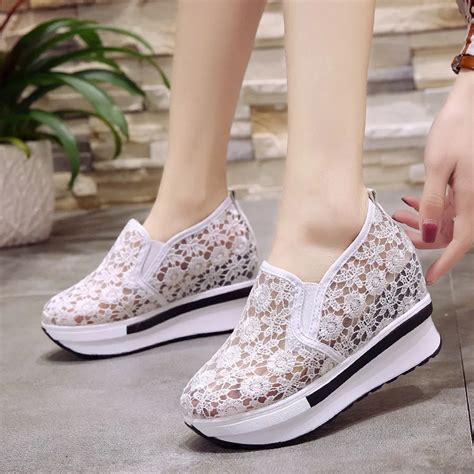 sneakers women 2018 paillettes woman small size shoes platforms high ...