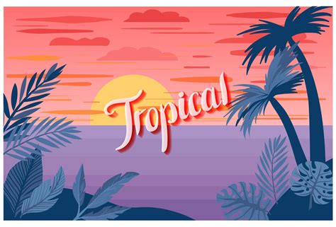 Tropical Landscape Vectors 211017 Vector Art at Vecteezy