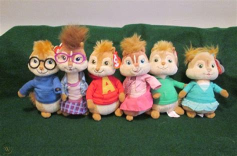 Alvin Chipmunks Chipettes TY Plush Lot Eleanor Jeanette Brittany Simon ...