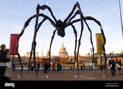 Louise Bourgeois Spider Sculpture at the Tate Modern looking across the Thames to St Paul s ...