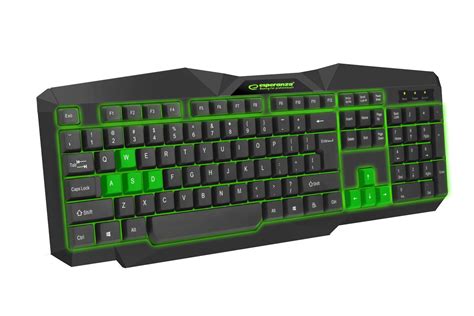 klaviatūra EGK201G ILLUMINATED GAMING KEYBOARD GREEN Esperanza