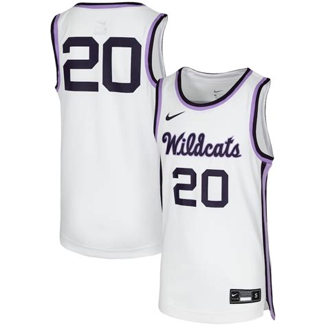 Youth Nike #20 White Kansas State Wildcats Replica Team Basketball Jersey