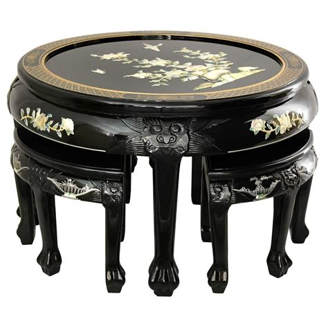 Oriental Furniture Mother of Pearl Coffee Table Set | Wayfair