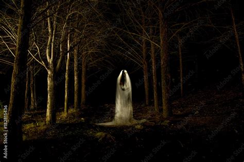 Ghost in the dark forest Stock Photo | Adobe Stock