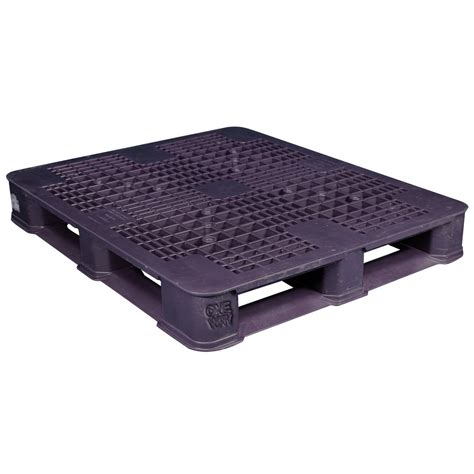 40 x 48 Rackable Ventilated FDA Plastic Pallet - Black w/Lip | One Way ...