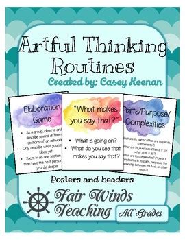 Artful Thinking Routines Posters and Directions by Fair Winds Teaching