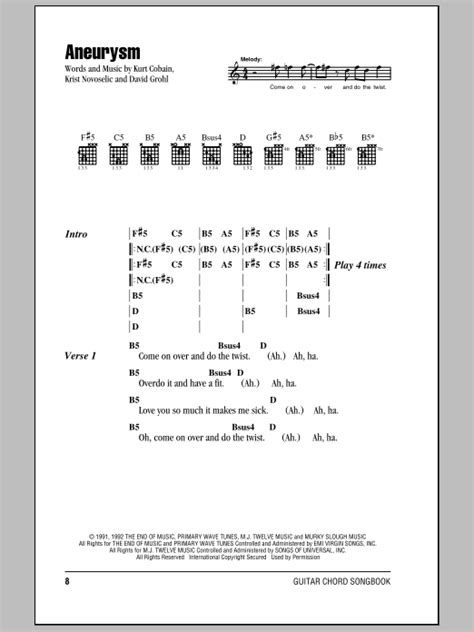 Aneurysm by Nirvana - Guitar Chords/Lyrics - Guitar Instructor