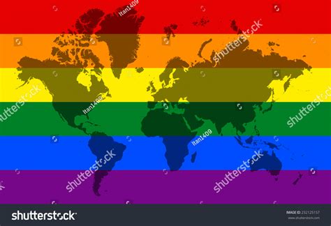 Lgbt Flag World Map Vector Stock Vector (Royalty Free) 232125157 ...