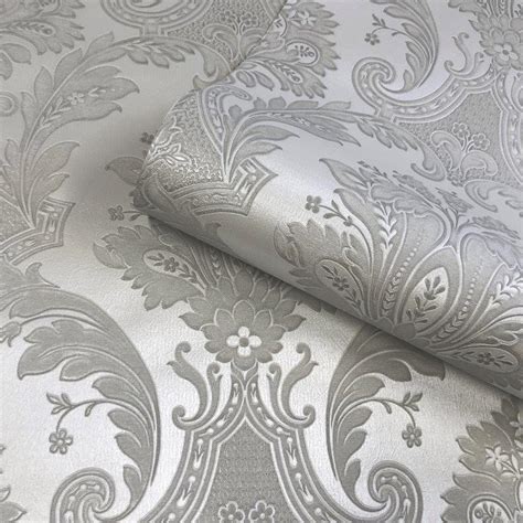 Amara Silver Damask 7370 Belgravia Decor Wallpaper | Wallpaper Sales