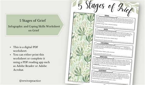 5 Stages of Grief Worksheet - Etsy