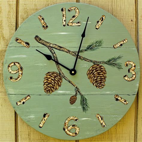 Handmade and Painted by me. 17" clock avaiable from www.atbearhollow.com | Handmade clocks ...