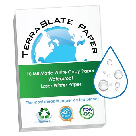 TerraSlate Paper 10 MIL Waterproof Laser Printer/Copy Paper 8.5" x 11", 25 sheets - Walmart.com ...