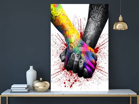 World Unity Graffiti Art CANVAS Wall Art LOVE HAND Graffiti | Etsy