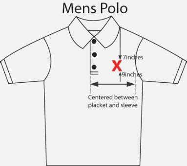 Embroidery logo position on polo shirt Agile Printable Embroidery Placement Guide in 2020 ...