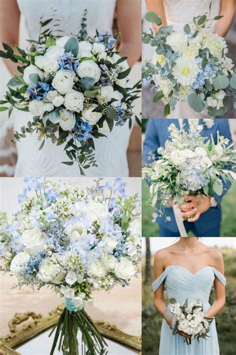 light blue and green wedding color ideas- light blue and greenery ...