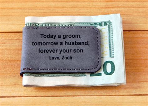 Personalized Father of the Groom Gift From Son Wedding Gifts for Dad Leather Money Clip - Etsy