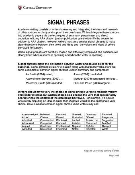 INTEGRATING SOURCES USING SIGNAL PHRASES - CITATIONS - LibGuides at Kendall College