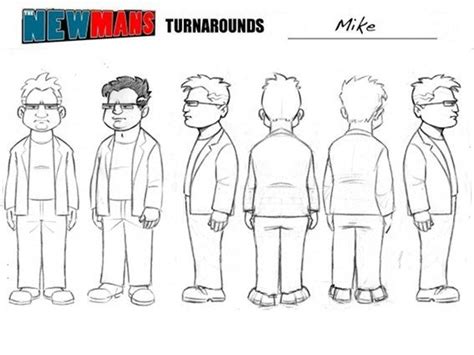 Mike Newman Character Sheet Turnaround | Drawing cartoon characters, Concept art characters ...